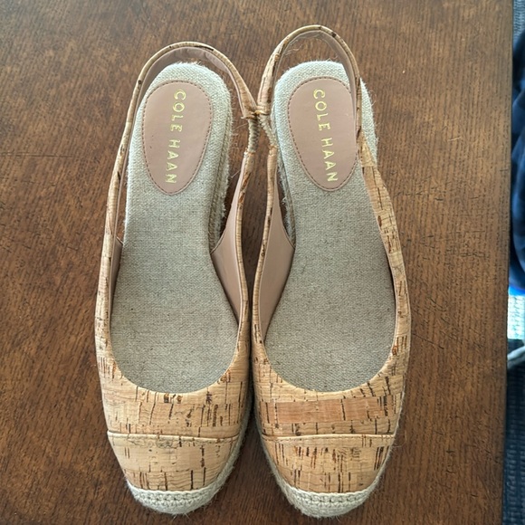 Cole Haan 6.5- Slingback Cork Espadrille Wedges. Lightly worn - Picture 1 of 3